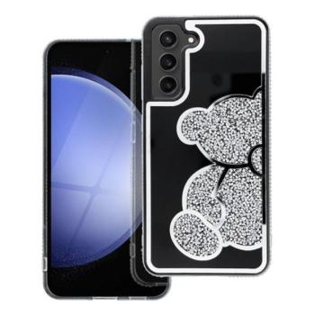 Teddy Bear Samsung Galaxy A52 5G / A52 LTE ( 4G ) / A52s 5G csillogó köves tok, ezüst kép