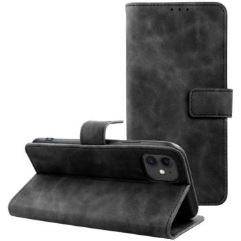 Tender Book Apple iPhone 16e flip/oldalra nyíló műbőr tok kártyatartó résszel, fekete kép