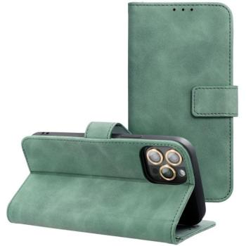 Tender Book Apple iPhone 16e flip/oldalra nyíló műbőr tok kártyatartó résszel, zöld kép