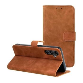 Tender Book Samsung Galaxy A05s flip/oldalra nyíló műbőr tok kártyatartó résszel, barna kép