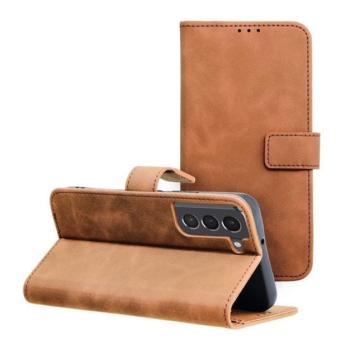 Tender Book Samsung Galaxy A13 4G flip/oldalra nyíló műbőr tok kártyatartó résszel, barna kép