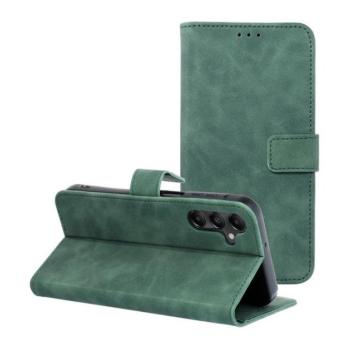 Tender Book Samsung Galaxy A15 4G / A15 5G flip/oldalra nyíló műbőr tok kártyatartó résszel, zöld kép