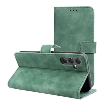 Tender Book Samsung Galaxy A34 5G flip/oldalra nyíló műbőr tok kártyatartó résszel, zöld kép