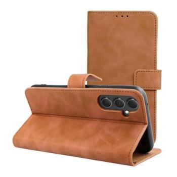 Tender Book Samsung Galaxy A54 5G flip/oldalra nyíló műbőr tok kártyatartó résszel, barna kép