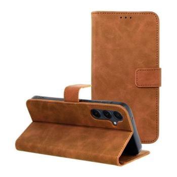 Tender Book Samsung Galaxy A55 5G flip/oldalra nyíló műbőr tok kártyatartó résszel, barna kép