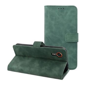 Tender Book Samsung Galaxy XCover 7 flip/oldalra nyíló műbőr tok kártyatartó résszel, zöld kép