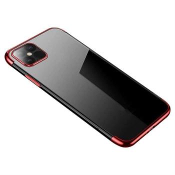 Tiszta színes tok Gel TPU Galvanizált tok Xiaomi Mi 11 piros kép