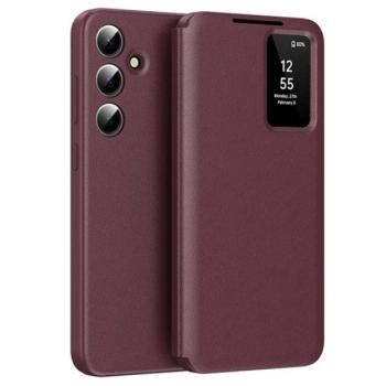 Tok álló (aktív FLIP, oldalra nyíló, Smart View Cover) BORDÓ Samsung Galaxy A55 5G (SM-A556) kép