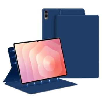 Tok álló, bőr hatású (aktív FLIP, mágneses, oldalra nyíló, asztali tartó) SÖTÉTKÉK Samsung Galaxy Tab S11 Ultra 5G (SM-X936B), Galaxy Tab S11 Ultra WIFI (SM-X930) kép