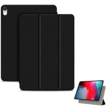 Tok álló, bőr hatású (aktív FLIP, mágneses, oldalra nyíló, TRIFOLD, asztali tartó) FEKETE Apple IPAD Air 11 (2024), IPAD Air 2020 (Air 4), IPAD Air 2022 kép