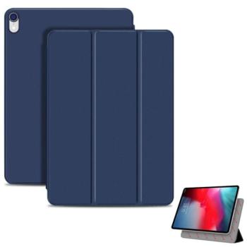 Tok álló, bőr hatású (aktív FLIP, mágneses, oldalra nyíló, TRIFOLD, asztali tartó) SÖTÉTKÉK Apple IPAD Air 11 (2024), IPAD Air 2020 (Air 4), IPAD Air 2022 kép