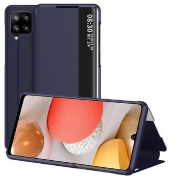 Tok álló, bőr hatású (aktív FLIP, oldalra nyíló, asztali tartó funkció, hívószámkijelzés, View Window) SÖTÉTKÉK Samsung Galaxy A42 5G (SM-A425F) kép