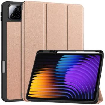 Tok álló, bőr hatású (aktív FLIP, oldalra nyíló, TRIFOLD, asztali tartó, ceruza tartó) ROZÉARANY Xiaomi Pad 7 Pro, Pad 7 kép