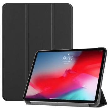 Tok álló, bőr hatású (aktív FLIP, oldalra nyíló, TRIFOLD, asztali tartó) FEKETE Apple IPAD Air 2020 (Air 4), IPAD Air 11 (2024), IPAD Air 2022 kép