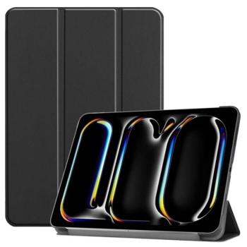 Tok álló, bőr hatású (aktív FLIP, oldalra nyíló, TRIFOLD, asztali tartó) FEKETE Apple IPAD Pro 13 (2024) kép