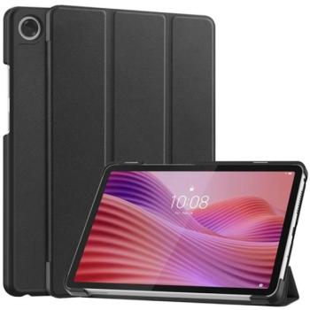 Tok álló, bőr hatású (aktív FLIP, oldalra nyíló, TRIFOLD, asztali tartó) FEKETE Lenovo Tab One (TB-305FU) kép