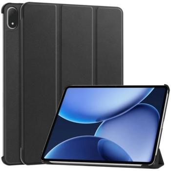 Tok álló, bőr hatású (aktív FLIP, oldalra nyíló, TRIFOLD, asztali tartó) FEKETE OnePlus Pad 3 kép