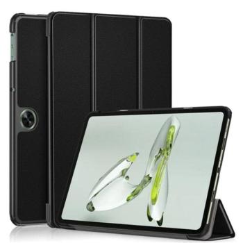 Tok álló, bőr hatású (aktív FLIP, oldalra nyíló, TRIFOLD, asztali tartó) FEKETE OnePlus Pad Go kép