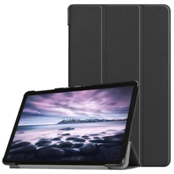 Tok álló, bőr hatású (aktív FLIP, oldalra nyíló, TRIFOLD, asztali tartó) FEKETE Samsung Galaxy Tab A 10.5 LTE (2018) SM-T595, Galaxy Tab A 10.5 WIFI (2018) SM-T590 kép