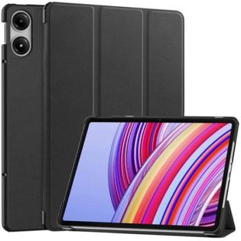 Tok álló, bőr hatású (aktív FLIP, oldalra nyíló, TRIFOLD, asztali tartó) FEKETE Xiaomi Redmi Pad Pro kép