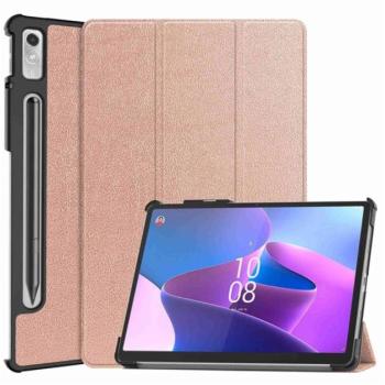 Tok álló, bőr hatású (aktív FLIP, oldalra nyíló, TRIFOLD asztali tartó funkció, érintőceruza tartó) ROZÉARANY Lenovo Tab P11 Pro Gen2 (TB-132FU) WIFI kép