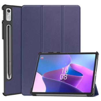 Tok álló, bőr hatású (aktív FLIP, oldalra nyíló, TRIFOLD asztali tartó funkció, érintőceruza tartó) SÖTÉTKÉK Lenovo Tab P11 Pro Gen2 (TB-132FU) WIFI kép