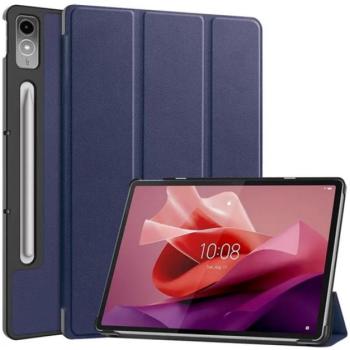 Tok álló, bőr hatású (aktív FLIP, oldalra nyíló, TRIFOLD asztali tartó funkció, érintőceruza tartó) SÖTÉTKÉK Lenovo Tab P12 (TB370) kép