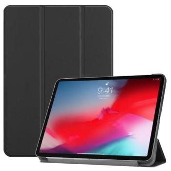 Tok álló, bőr hatású (aktív FLIP, oldalra nyíló, TRIFOLD asztali tartó funkció) FEKETE Apple IPAD Pro 11 (2018), Apple IPAD Pro 11 (2020) kép