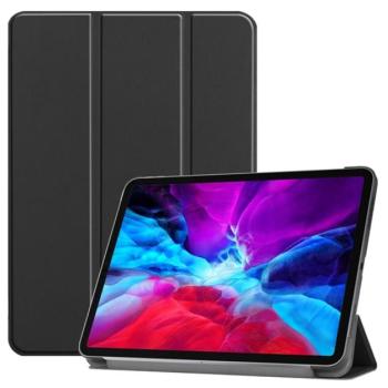 Tok álló, bőr hatású (aktív FLIP, oldalra nyíló, TRIFOLD asztali tartó funkció) FEKETE Apple IPAD Pro 12.9 (2018) kép