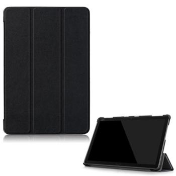 Tok álló, bőr hatású (aktív FLIP, oldalra nyíló, TRIFOLD asztali tartó funkció) FEKETE Huawei Mediapad M5 10.1 Lite LTE, Huawei Mediapad M5 10.1 Lite WIFI kép