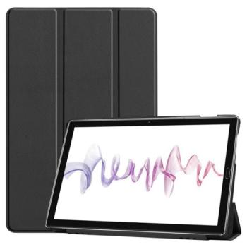 Tok álló, bőr hatású (aktív FLIP, oldalra nyíló, TRIFOLD asztali tartó funkció) FEKETE Huawei MediaPad M6 10.8 WIFI, Huawei MediaPad M6 10.8 LTE kép
