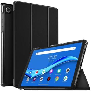 Tok álló, bőr hatású (aktív FLIP, oldalra nyíló, TRIFOLD asztali tartó funkció) FEKETE Lenovo Tab M10 Plus (TB-X606F), Lenovo Tab M10 FHD Plus (TB-X606X) kép