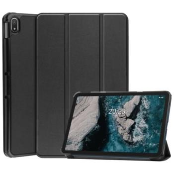 Tok álló, bőr hatású (aktív FLIP, oldalra nyíló, TRIFOLD asztali tartó funkció) FEKETE Nokia T20 Wi-Fi, Nokia T20 LTE kép
