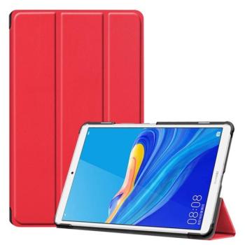 Tok álló, bőr hatású (aktív FLIP, oldalra nyíló, TRIFOLD asztali tartó funkció) PIROS Huawei MediaPad M6 8.4 LTE, Huawei MediaPad M6 8.4 WIFI kép