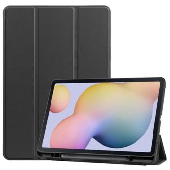 Tok álló, bőr hatású (aktív FLIP, oldalra nyíló, TRIFOLD asztali tartó funkció, S Pen tartó) FEKETE Samsung Galaxy Tab S7 LTE 5G (SM-T876), Samsung Galaxy Tab S7 WIFI (SM-T870), Samsung Gal kép