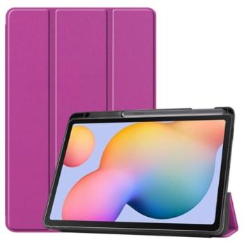 Tok álló, bőr hatású (aktív FLIP, oldalra nyíló, TRIFOLD asztali tartó funkció, S Pen tartó) LILA Samsung Galaxy Tab S6 Lite 10.4 WIFI (SM-P610) 2020, Samsung Galaxy Tab S6 Lite 10.4 LTE (S kép