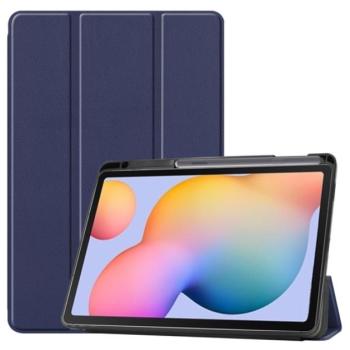 Tok álló, bőr hatású (aktív FLIP, oldalra nyíló, TRIFOLD asztali tartó funkció, S Pen tartó) SÖTÉTKÉK Samsung Galaxy Tab S6 Lite 10.4 WIFI (SM-P610) 2020, Samsung Galaxy Tab S6 Lite 10.4 kép