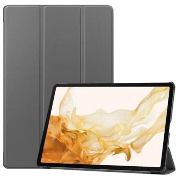 Tok álló, bőr hatású (aktív FLIP, oldalra nyíló, TRIFOLD asztali tartó funkció, S Pen tartó) SZÜRKE kép