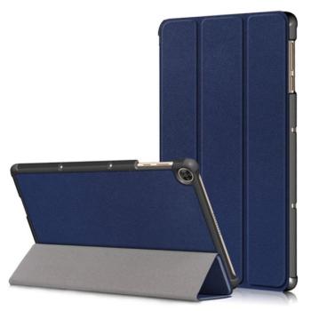 Tok álló, bőr hatású (aktív FLIP, oldalra nyíló, TRIFOLD asztali tartó funkció) SÖTÉTKÉK Huawei MatePad T10s WIFI (AGS3-W09), Huawei MatePad T10s LTE (AGS3-L09), Huawei MatePad T10 LTE (A kép