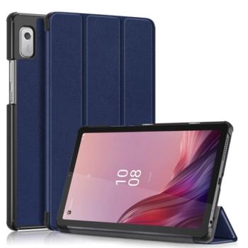 Tok álló, bőr hatású (aktív FLIP, oldalra nyíló, TRIFOLD asztali tartó funkció) SÖTÉTKÉK Lenovo Tab M9 (TB-310F) WIFI, Lenovo Tab M9 (TB-310X) LTE kép