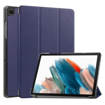 Tok álló, bőr hatású (aktív FLIP, oldalra nyíló, TRIFOLD asztali tartó funkció) SÖTÉTKÉK Samsung Galaxy Tab A9 LTE (SM-X115), Galaxy Tab A9 WIFI (SM-X110) kép