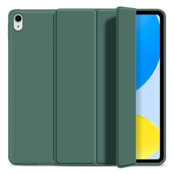Tok álló, bőr hatású (aktív FLIP, oldalra nyíló, TRIFOLD asztali tartó funkció) SÖTÉTZÖLD Apple IPAD 10.9 (2022) kép