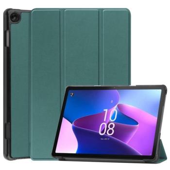 Tok álló, bőr hatású (aktív FLIP, oldalra nyíló, TRIFOLD asztali tartó funkció) SÖTÉTZÖLD Lenovo Tab M10 (TB-328) kép
