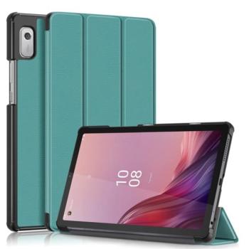 Tok álló, bőr hatású (aktív FLIP, oldalra nyíló, TRIFOLD asztali tartó funkció) SÖTÉTZÖLD Lenovo Tab M9 (TB-310F) WIFI, Lenovo Tab M9 (TB-310X) LTE kép
