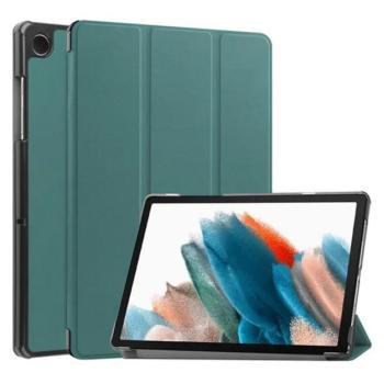 Tok álló, bőr hatású (aktív FLIP, oldalra nyíló, TRIFOLD asztali tartó funkció) SÖTÉTZÖLD Samsung Galaxy Tab A9 LTE (SM-X115), Galaxy Tab A9 WIFI (SM-X110) kép