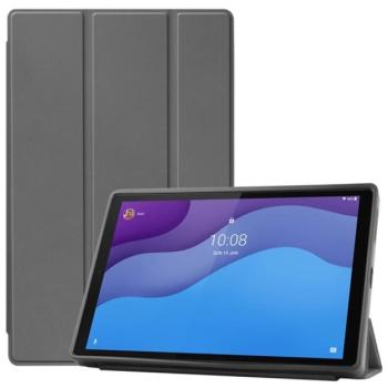 Tok álló, bőr hatású (aktív FLIP, oldalra nyíló, TRIFOLD asztali tartó funkció) SZÜRKE Lenovo Tab M10 HD (TB-X306F) kép