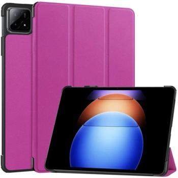 Tok álló, bőr hatású (aktív FLIP, oldalra nyíló, TRIFOLD, asztali tartó) LILA Xiaomi Pad 6S Pro kép
