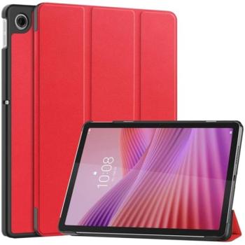 Tok álló, bőr hatású (aktív FLIP, oldalra nyíló, TRIFOLD, asztali tartó) PIROS Lenovo Tab 10.1 (TB-311FU) kép
