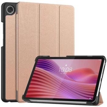 Tok álló, bőr hatású (aktív FLIP, oldalra nyíló, TRIFOLD, asztali tartó) ROZÉARANY Lenovo Tab One (TB-305FU) kép
