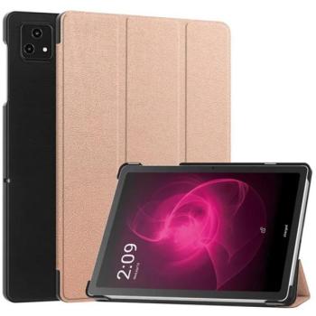 Tok álló, bőr hatású (aktív FLIP, oldalra nyíló, TRIFOLD, asztali tartó) ROZÉARANY T Tablet 5G ( 2023 ) kép